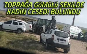 Boş arazide gömülü şekilde kadın cesedi bulundu