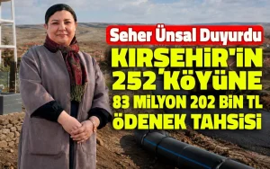 Kırşehir’in 252 köyüne 83 milyon 202 bin TL’lik ödenek tahsisi